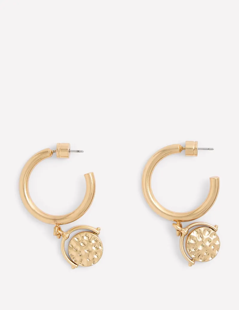 Jewelry-Boden Spinner Disc Hoops- Gold