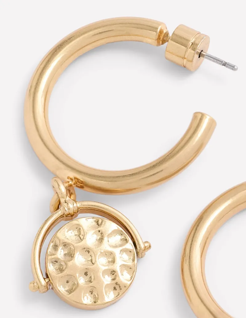 Jewelry-Boden Spinner Disc Hoops- Gold