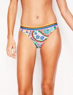 Swimwear-Boden Stripe Trim Bikini Bottoms-Multi, Meadow Paisley Multi,MeadowPaisley