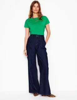 Tops & Blouses | T-Shirts & Tanks-Boden Supersoft Boat Neck T-Shirt-Rich Emerald RichEmerald