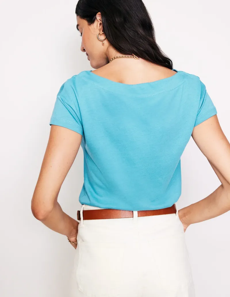 Tops & Blouses | T-Shirts & Tanks-Boden Supersoft Boat Neck T-Shirt-Blue Grass BlueGrass