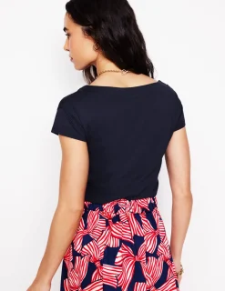 Tops & Blouses | T-Shirts & Tanks-Boden Supersoft Boat Neck T-Shirt- Navy