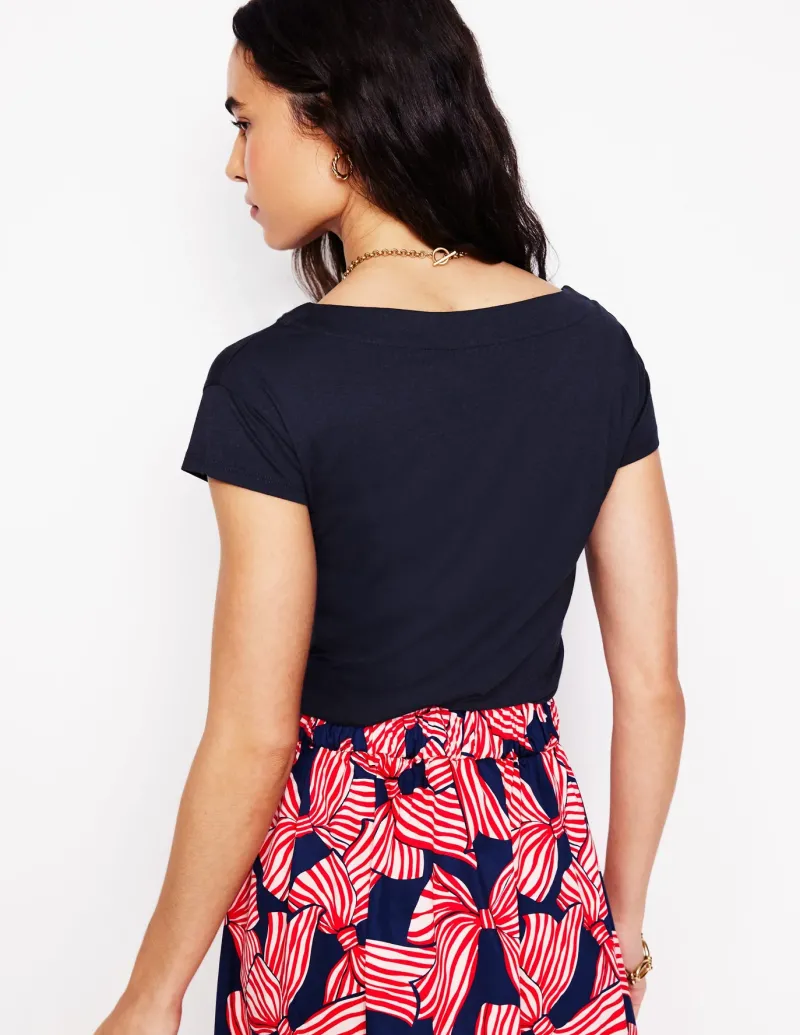 Tops & Blouses | T-Shirts & Tanks-Boden Supersoft Boat Neck T-Shirt- Navy