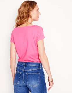 Tops & Blouses | T-Shirts & Tanks-Boden Supersoft Boat Neck T-Shirt-Tickled Pink TickledPink