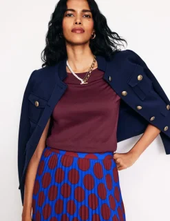 Tops & Blouses | T-Shirts & Tanks-Boden Supersoft Boat Neck T-Shirt-Deep Wisteria DeepWisteria