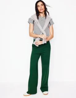 Tops & Blouses | T-Shirts & Tanks-Boden Supersoft Boat Neck T-Shirt-Ivory, Navy Stripe Ivory,NavyStripe