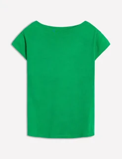Tops & Blouses | T-Shirts & Tanks-Boden Supersoft Boat Neck T-Shirt-Rich Emerald RichEmerald