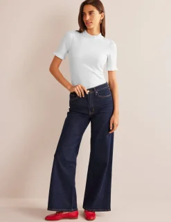 Nightwear & Lougewear | T-Shirts & Tanks-Boden Supersoft Frill Detail T-shirt- White