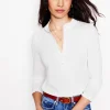Tops & Blouses | T-Shirts & Tanks-Boden Supersoft Frill Henley Top- White