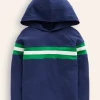 Tops, T-Shirts & Polos | Sweatshirts & Hoodies-Boden Supersoft Hooded Raglan-College Navy Chest Stripe CollegeNavyChestStripe
