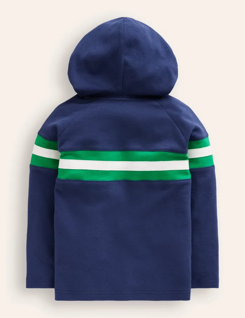 Tops, T-Shirts & Polos | Sweatshirts & Hoodies-Boden Supersoft Hooded Raglan-College Navy Chest Stripe CollegeNavyChestStripe