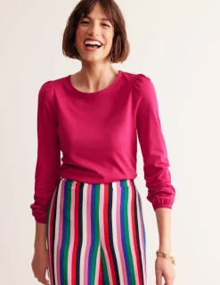Tops & Blouses | T-Shirts & Tanks-Boden Supersoft Long Sleeve Top-Cherry Jam CherryJam