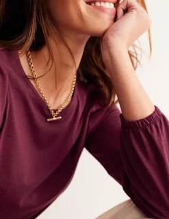 Tops & Blouses | T-Shirts & Tanks-Boden Supersoft Long Sleeve Top-Deep Wisteria DeepWisteria