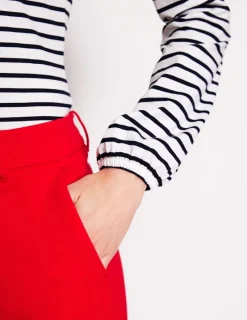 Tops & Blouses | T-Shirts & Tanks-Boden Supersoft Long Sleeve Top-Ivory, Navy Ivory,Navy