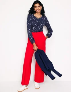 Tops & Blouses | T-Shirts & Tanks-Boden Supersoft Long Sleeve Top-French Navy, Sparse Spot FrenchNavy,SparseSpot