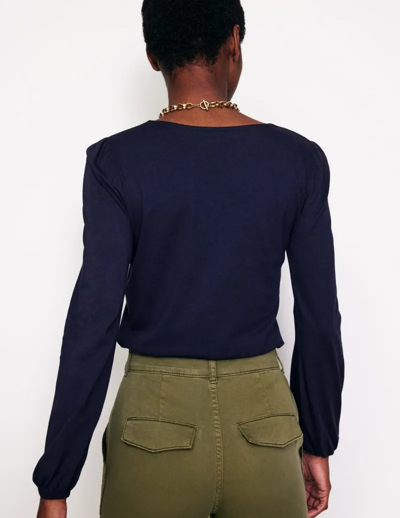 T-Shirts & Tanks | Tops & Blouses-Boden Supersoft Long Sleeve Top- Navy