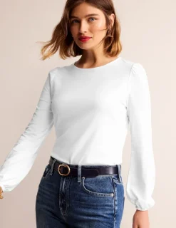 Tops & Blouses | T-Shirts & Tanks-Boden Supersoft Long Sleeve Top- White