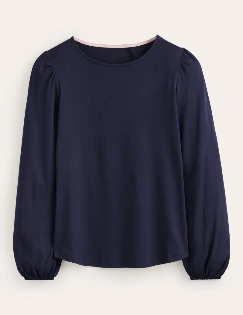 T-Shirts & Tanks | Tops & Blouses-Boden Supersoft Long Sleeve Top- Navy