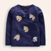 Tops & T-Shirts-Boden Superstitch Puff Sleeve Top-Starboard Blue Unicorns StarboardBlueUnicorns