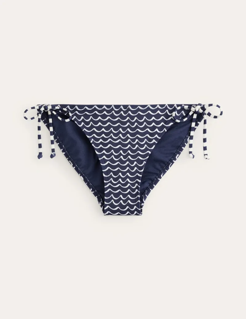 Swimwear-Boden Symi String Bikini Bottoms-French Navy, Seagull FrenchNavy,Seagull