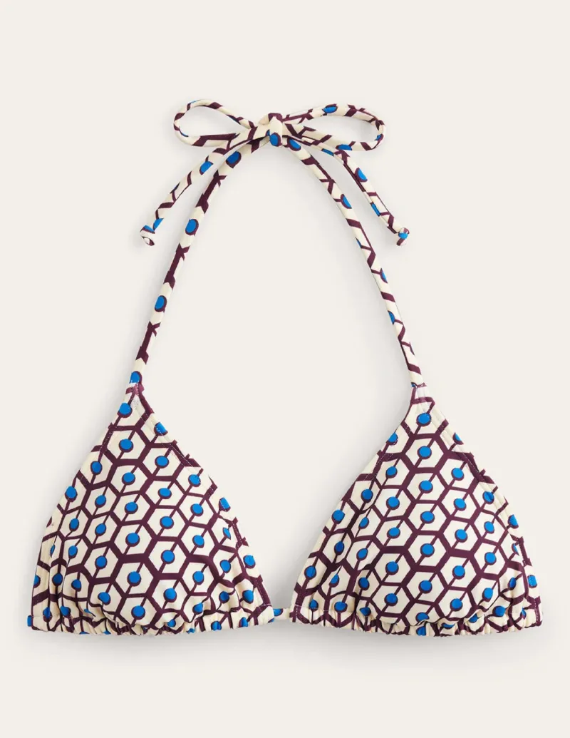 Swimwear-Boden Symi String Bikini Top-Dark Burgundy, Reverie DarkBurgundy,Reverie