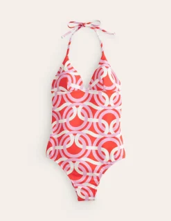 Swimwear-Boden Symi String Swimsuit-Fiesta, Geo Whirl Fiesta,GeoWhirl