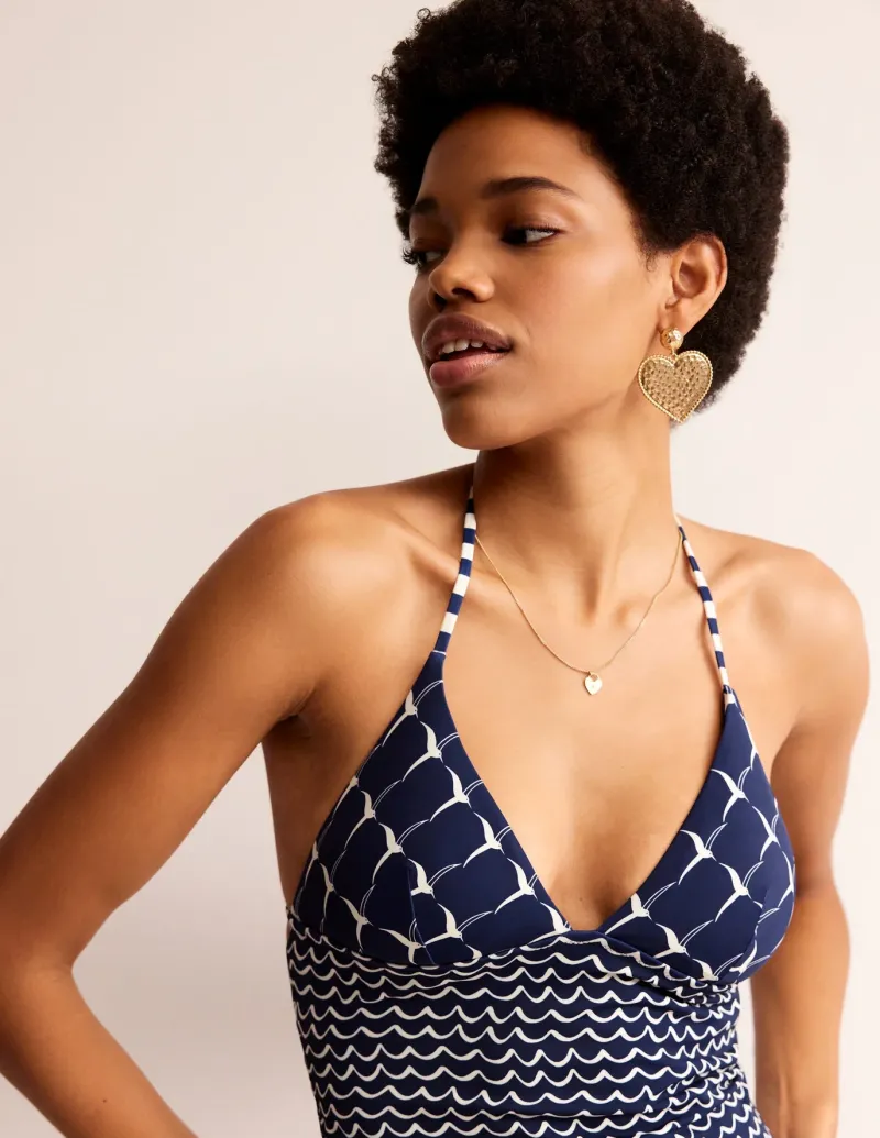 Swimwear-Boden Symi String Swimsuit-French Navy, Seagull FrenchNavy,Seagull
