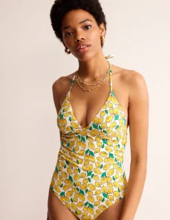 Swimwear-Boden Symi String Swimsuit-Ivory, Lemons Ivory,Lemons