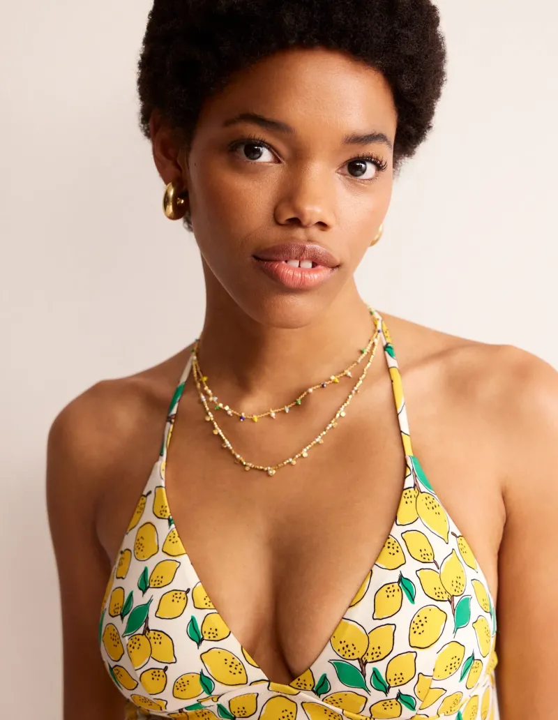 Swimwear-Boden Symi String Swimsuit-Ivory, Lemons Ivory,Lemons