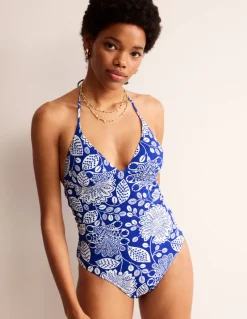 Swimwear-Boden Symi String Swimsuit-Surf The Web, Gardenia Swirl SurfTheWeb,GardeniaSwirl