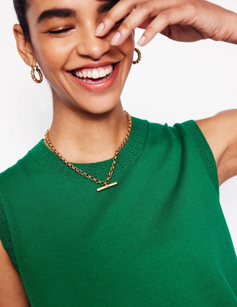 Jewelry-Boden T-Bar Chain Necklace- Gold