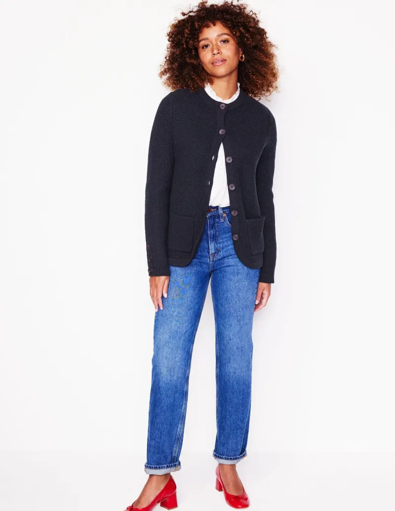 Sweaters & Cardigans-Boden Textured Stitch Cardigan- Navy