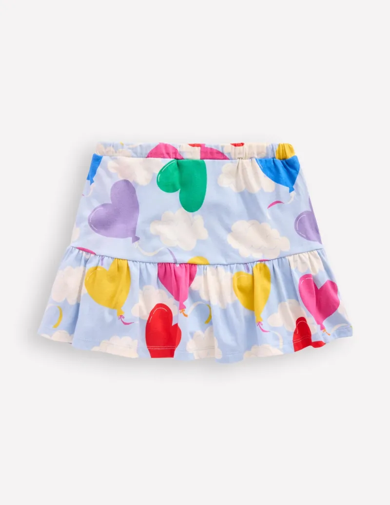 Skirts & Skorts-Boden Tiered Jersey Skort-Misty Blue Balloon Sky MistyBlueBalloonSky