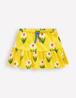 Skirts & Skorts-Boden Tiered Jersey Skort-Tropical Yellow Daffodil TropicalYellowDaffodil