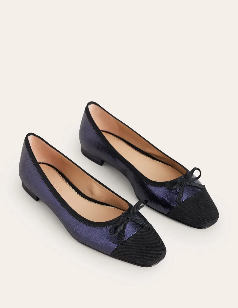 Flats-Boden Toe Cap Ballet Flat-Navy Crackle Leather NavyCrackleLeather