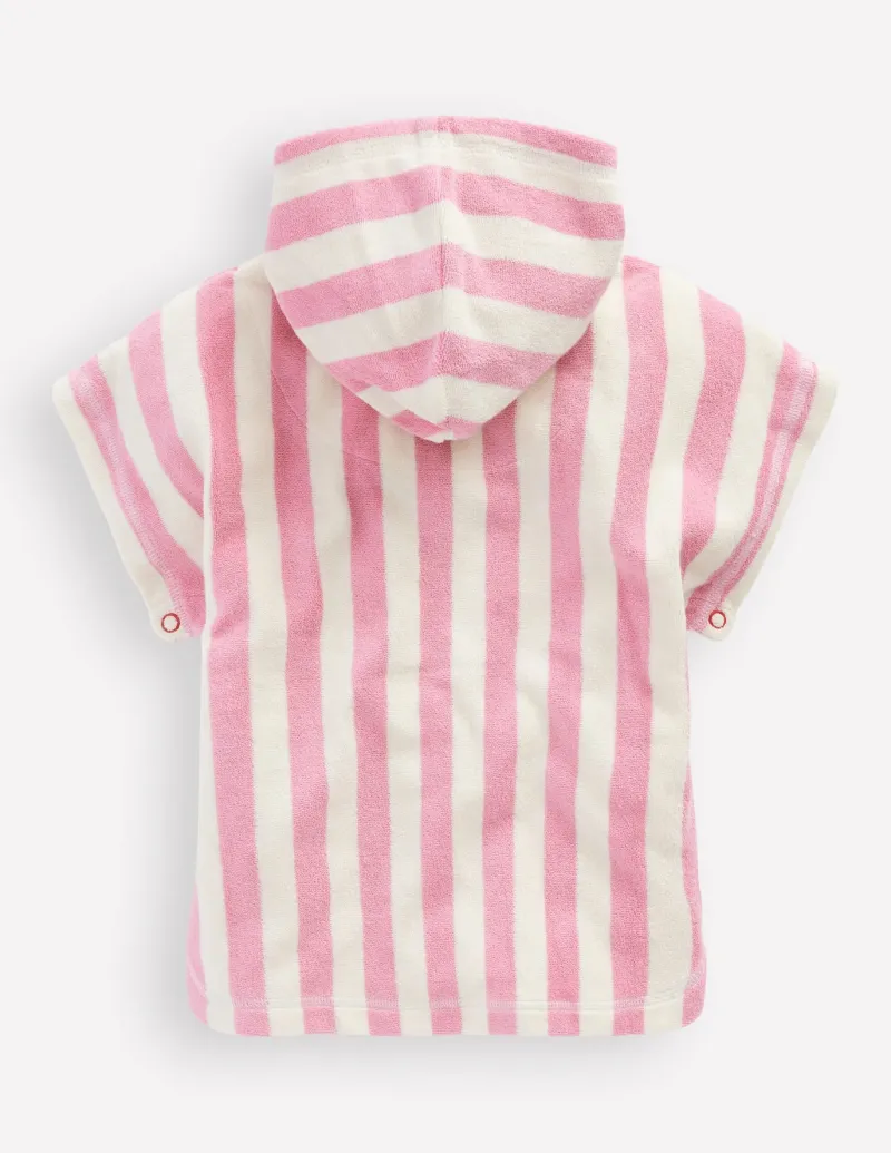 Swimwear & Beachwear-Boden Towelling Throw On-Bubblegum Pink Heart Stripe