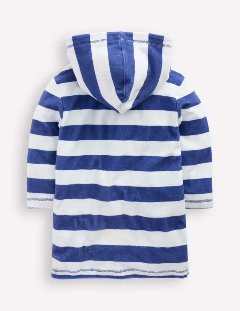 Swimwear & Beachwear-Boden Towelling Zip-Up Throw-On-Sapphire Blue Stripe SapphireBlueStripe