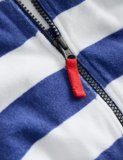 Swimwear & Beachwear-Boden Towelling Zip-Up Throw-On-Sapphire Blue Stripe SapphireBlueStripe