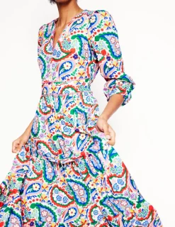 Dresses & Jumpsuits | Midi-Boden Violet Cotton Midi Dress-Multi, Meadow Paisley Multi,MeadowPaisley