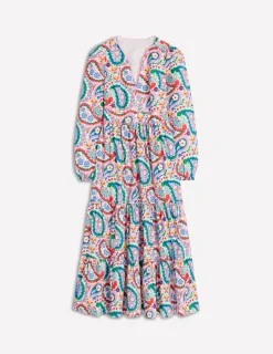Dresses & Jumpsuits | Midi-Boden Violet Cotton Midi Dress-Multi, Meadow Paisley Multi,MeadowPaisley