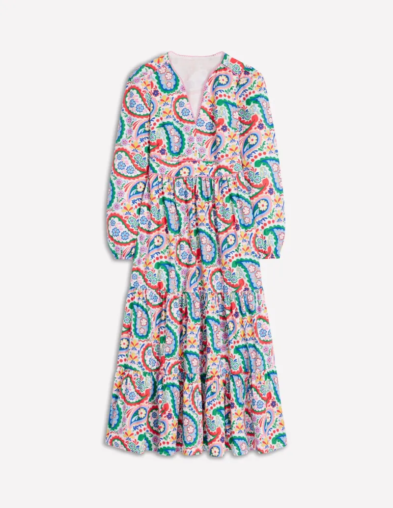 Dresses & Jumpsuits | Midi-Boden Violet Cotton Midi Dress-Multi, Meadow Paisley Multi,MeadowPaisley