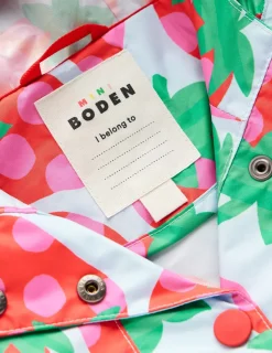 Coats & Jackets-Boden Waterproof Pack Away Jacket-Misty Blue Strawberry MistyBlueStrawberry