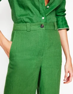 Pants-Boden Westbourne Linen Pants-Iguana Green IguanaGreen