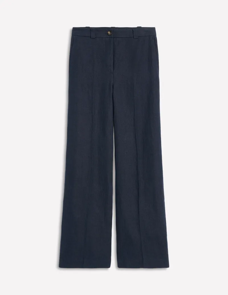 Pants-Boden Westbourne Linen Pants- Navy