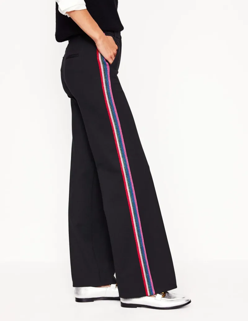 Pants | Suits & Tailoring-Boden Westbourne Ponte Pants-Black, Rainbow Stripe Black,RainbowStripe