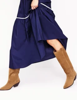 Heels | Boots-Boden Western Knee High Boots-Rusty Tan Suede RustyTanSuede