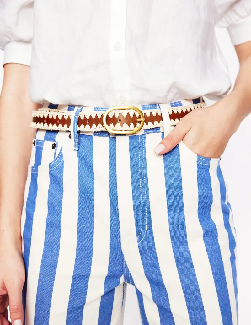 Belts-Boden Whipstitch Classic Belt- Tan