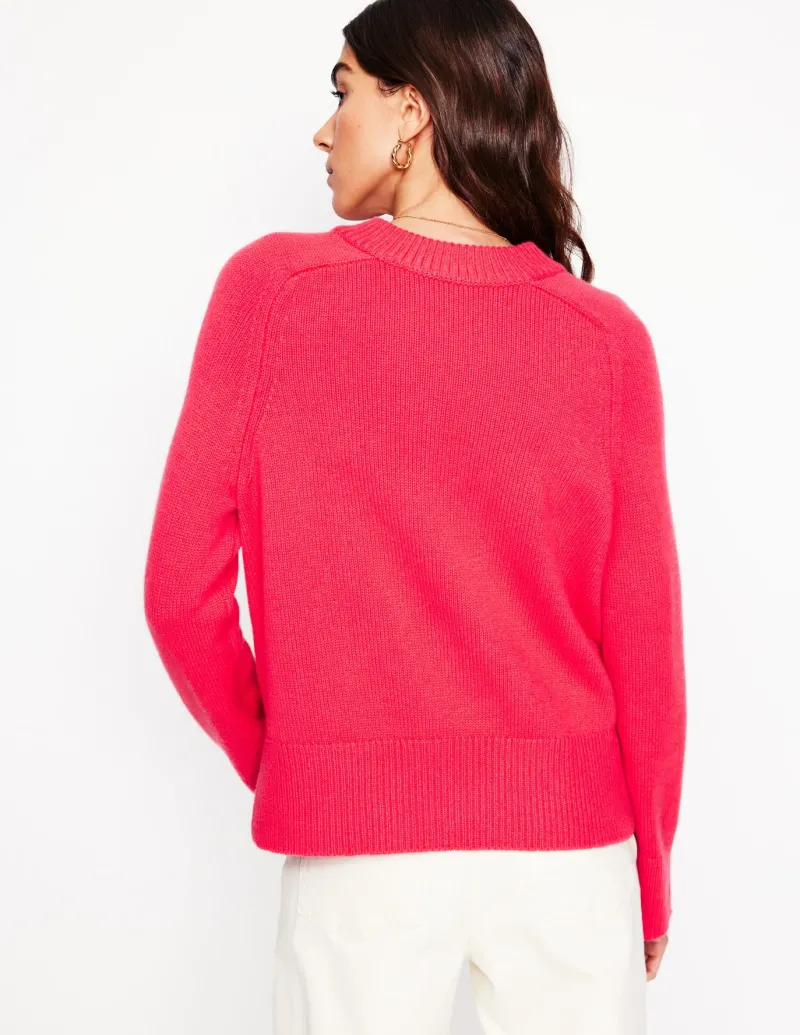 Sweaters & Cardigans-Boden Wide Sleeve Cashmere Sweater-Camelia Pink CameliaPink
