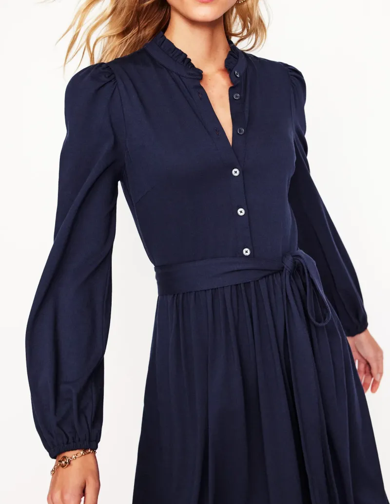Dresses & Jumpsuits | Short-Boden Willow Frill Short Shirt Dress- Navy