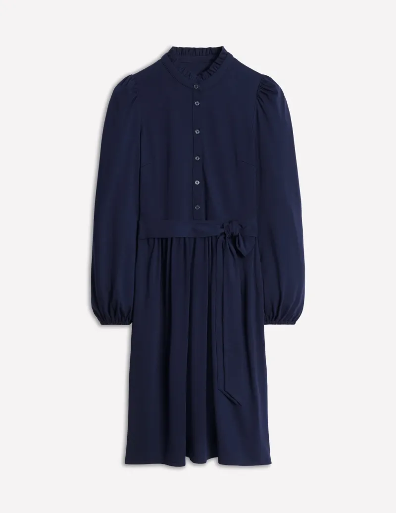 Dresses & Jumpsuits | Short-Boden Willow Frill Short Shirt Dress- Navy